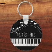 Pianotoetsenbord en muzieknotities sleutelhanger (Voorkant)