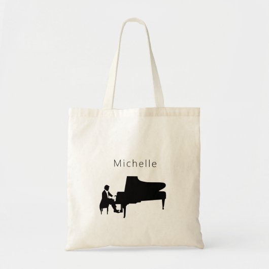 Pianotoetsenbord en muzieknotities tote bag (Voorkant)