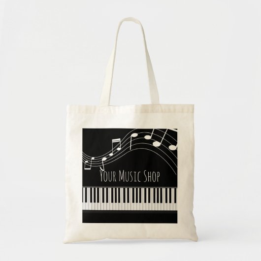 Pianotoetsenbord en muzieknotities tote bag (Voorkant)