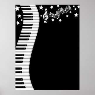 Pianotoetsenbord en Poster muziekbalk