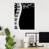 Pianotoetsenbord en Poster muziekbalk (Thuiskantoor)