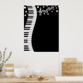 Pianotoetsenbord en Poster muziekbalk (Keuken)