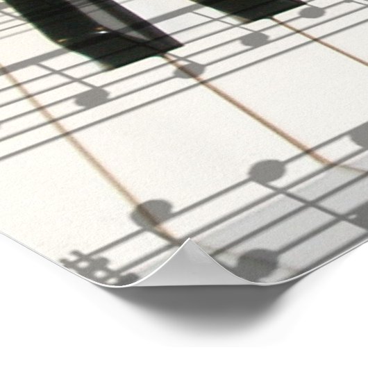 Pianotoetsenbord en -Rozen Poster (Hoek)