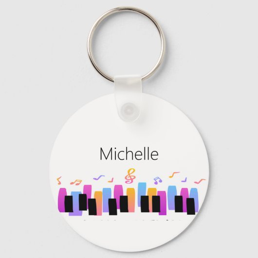 Pianotoetsenbord en Sleutelhanger voor muzieknoten (Voorkant)