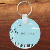 Pianotoetsenbord en Sleutelhanger voor muzieknoten (Voorkant)