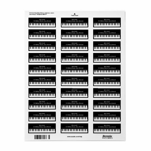 Pianotoetsenbord Etiket (Full Sheet)