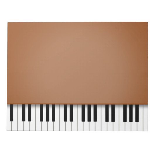 Pianotoetsenbord Fun Brown 8,5x11-muziek Notitieblok (Voorkant)