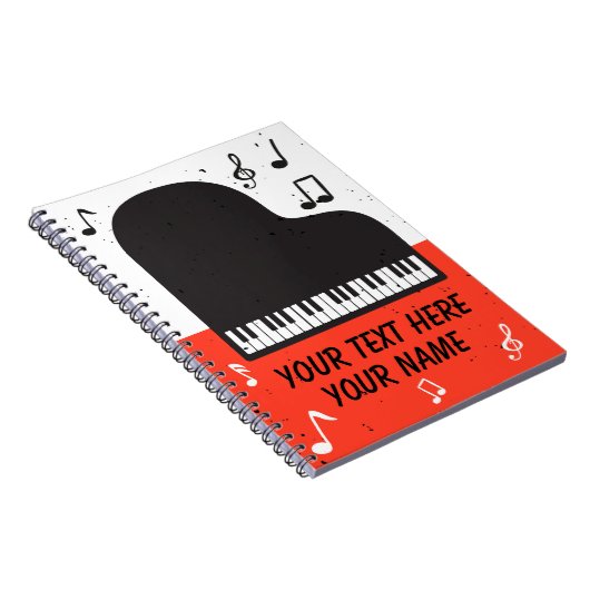 Pianotoetsenbord Gepersonaliseerd Notitieboek van  (Rechterzijde)