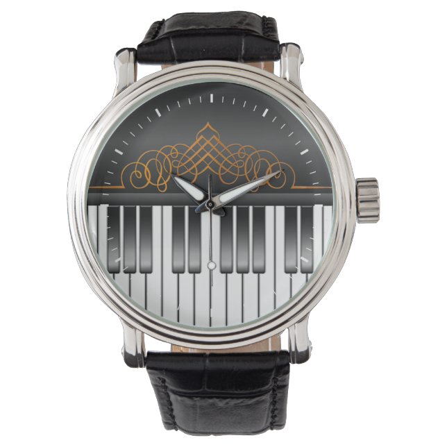 Pianotoetsenbord Horloge (Voorkant)
