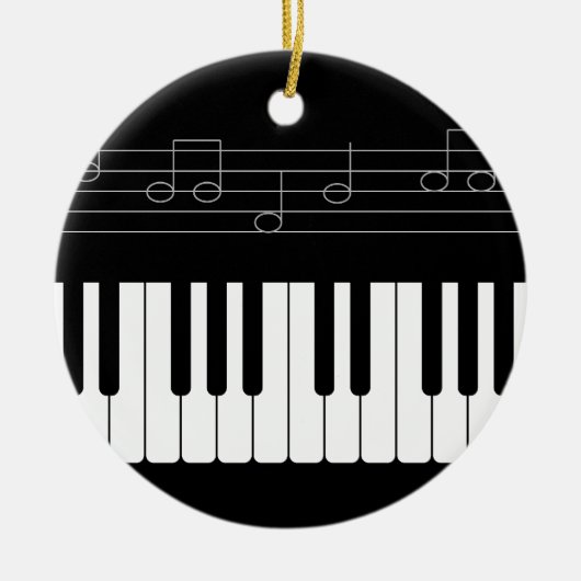 Pianotoetsenbord Keramisch Ornament (Voorkant)