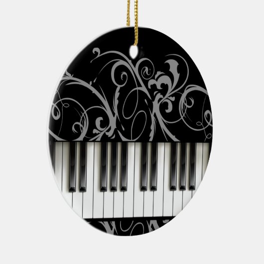 Pianotoetsenbord Keramisch Ornament (Rechts)