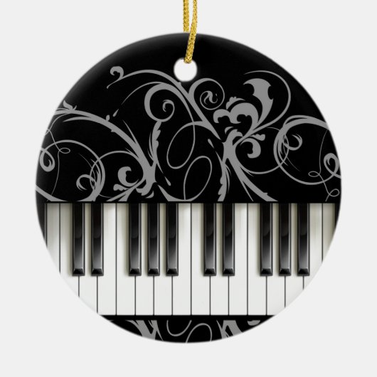 Pianotoetsenbord Keramisch Ornament (Voorkant)