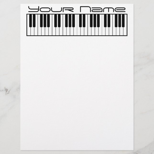 Pianotoetsenbord Letterhead-Briefpapier (Voorkant)