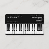 Pianotoetsenbord (Linen, afgeronde hoek) Visitekaartje (Achterkant)