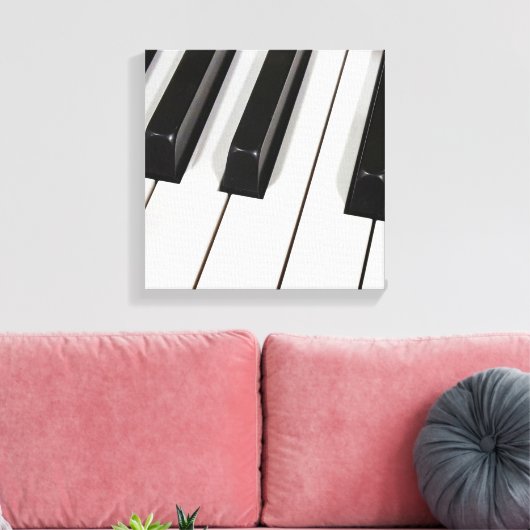 pianotoetsenbord-macro canvas afdruk (Insitu (Woonkamer))