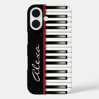 Pianotoetsenbord met aangepaste naam iPhone 16 hoesje