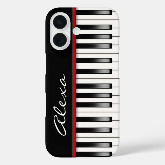 Pianotoetsenbord met aangepaste naam Case-Mate iPhone case (Achterkant)