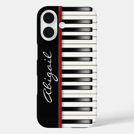Pianotoetsenbord met aangepaste naam Case-Mate iPhone case (Achterkant)