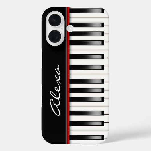 Pianotoetsenbord met aangepaste naam Case-Mate iPhone case (Achterkant)