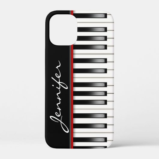 Pianotoetsenbord met naam Hoesje-Mate iPhone Case (Achterkant)