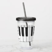 Pianotoetsenbord Musical Design Acrylic Tumbler Acryl Drinkbeker (Links)