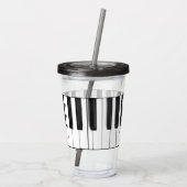 Pianotoetsenbord Musical Design Acrylic Tumbler Acryl Drinkbeker (Achterkant)