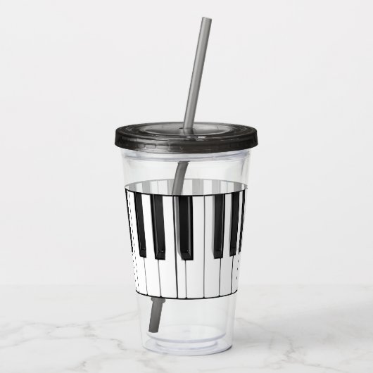 Pianotoetsenbord Musical Design Acrylic Tumbler Acryl Drinkbeker (Achterkant)