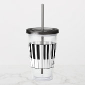 Pianotoetsenbord Musical Design Acrylic Tumbler Acryl Drinkbeker (Rechts)
