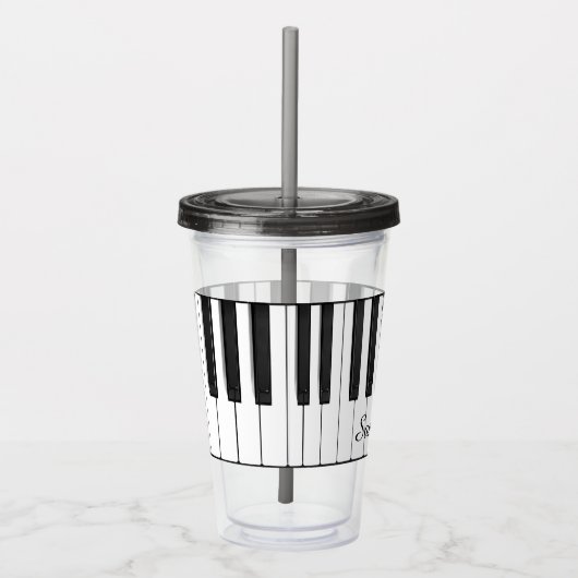 Pianotoetsenbord Musical Design Acrylic Tumbler Acryl Drinkbeker (Rechts)