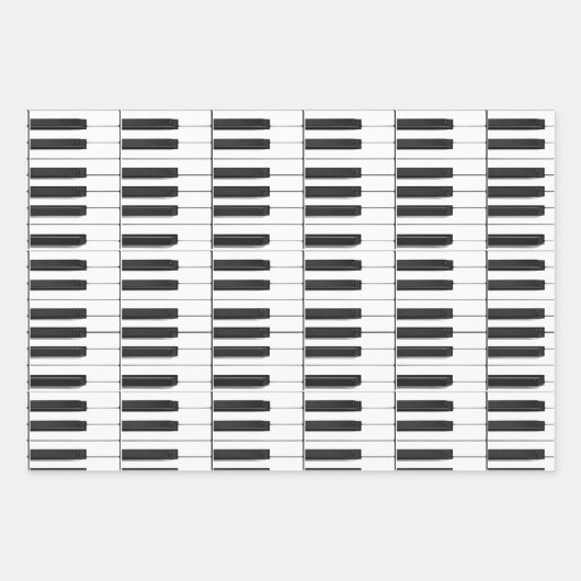 Pianotoetsenbord Musical Design Wrapping Paper Set (Voorkant)