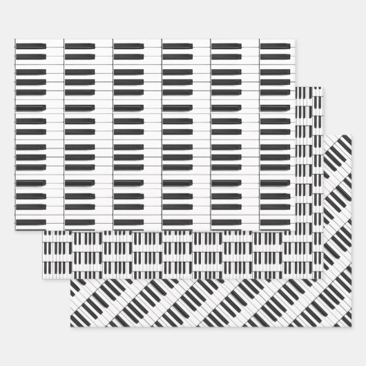 Pianotoetsenbord Musical Design Wrapping Paper Set (Set)