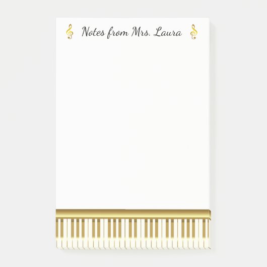 Pianotoetsenbord Musical Instrument Gold voor Pian Post-it® Notes (Voorkant)
