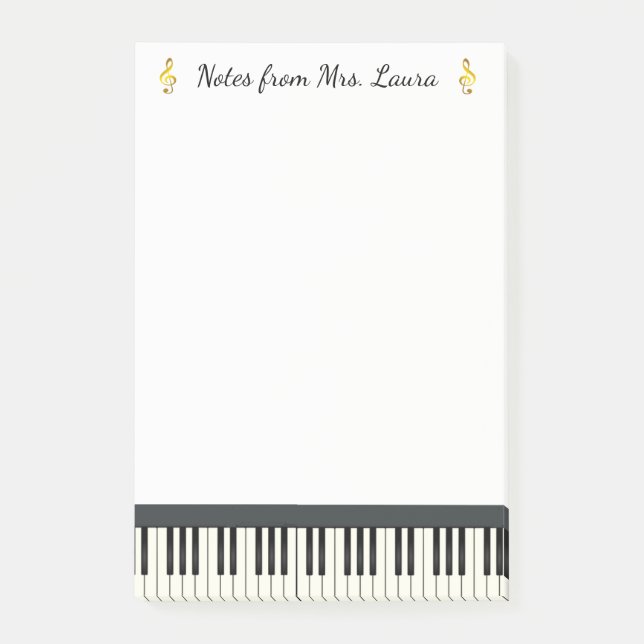 Pianotoetsenbord Musical Instrument Gold voor Pian Post-it® Notes (Voorkant)