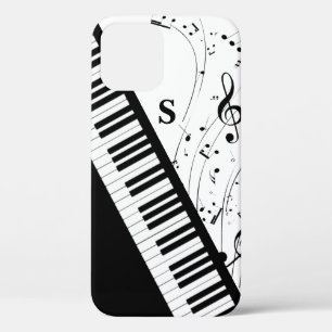 Pianotoetsenbord Muzieknoten Monogram Zwart Wit Case-Mate iPhone Case