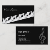 Pianotoetsenbord Piano-leraar Visitekaartje (Voorkant / Achterkant)