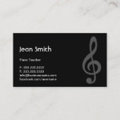 Pianotoetsenbord Piano-leraar Visitekaartje (Achterkant)