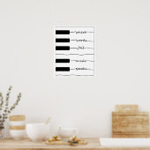Pianotoetsenbord-Poster met Inspirerend citaat Poster (Keuken)