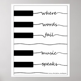 Pianotoetsenbord-Poster met Inspirerend citaat Poster