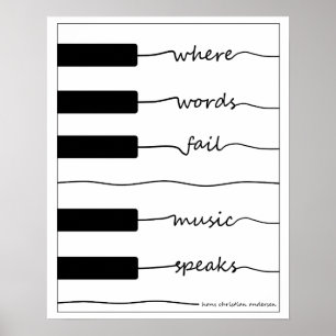 Pianotoetsenbord-Poster met Inspirerend citaat Poster