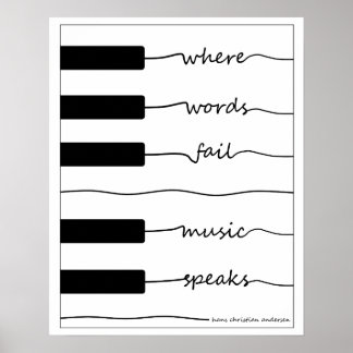 Pianotoetsenbord-Poster met Inspirerend citaat Poster