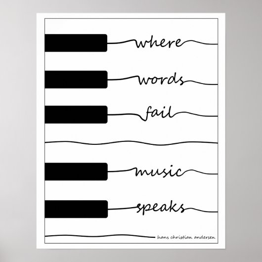 Pianotoetsenbord-Poster met Inspirerend citaat Poster (Voorkant)