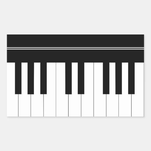 Pianotoetsenbord Rechthoekige Sticker (Voorkant)