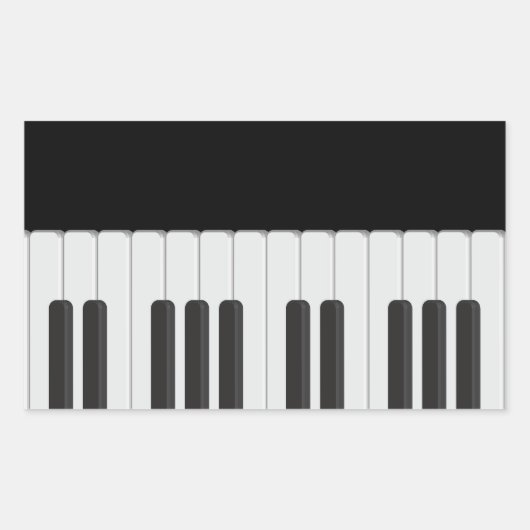 Pianotoetsenbord Rechthoekige Sticker (Voorkant)