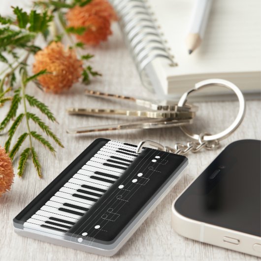 Pianotoetsenbord Sleutelhanger (Voorkant Rechts)