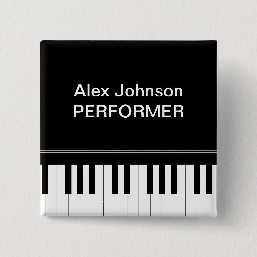 Pianotoetsenbord Vierkante Button 5,1 Cm (Voorkant)