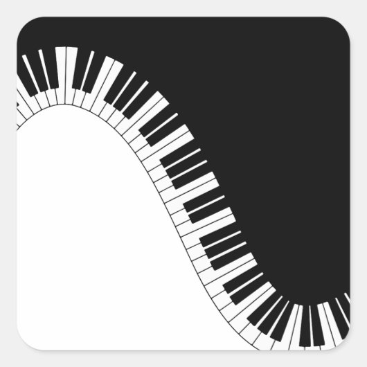 Pianotoetsenbord Vierkante Sticker (Voorkant)