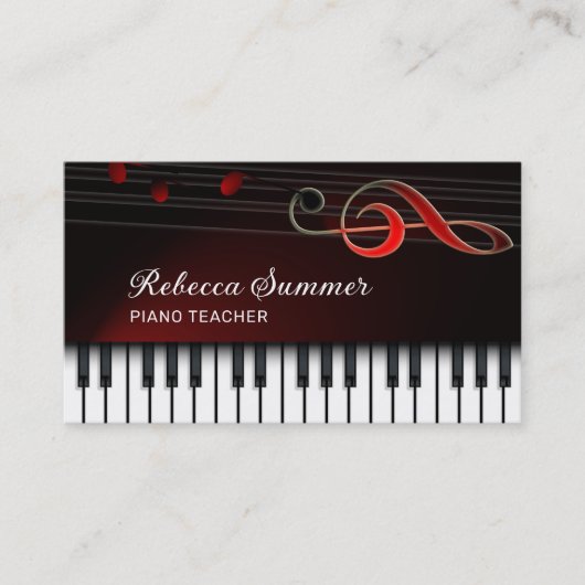 Pianotoetsenbord Visitekaartje (Voorkant)