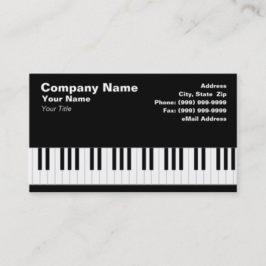 Pianotoetsenbord Visitekaartje (Voorkant)