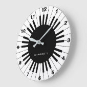 Pianotoetsenbord, zwarte en witte klok (Hoek)