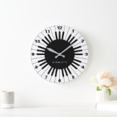 Pianotoetsenbord, zwarte en witte klok (Huis)